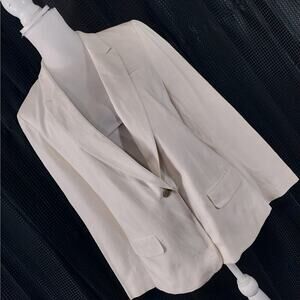 NWOT! ANN TAYLOR LOFT! WHITE LYOCELL & COTTON LINEN LOOK JACKET, BLAZER! SZ M